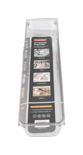 Clear PET Plastic Rectangular DIY Combined Drawer Organizer 30.5cm 158g
