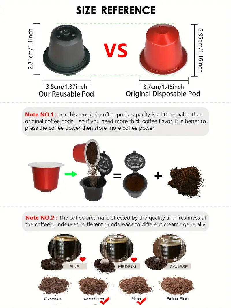 Reusable Refillable Coffee Capsule Filters Compatible With Nespresso With Spoon Brush Kitchen Accessories