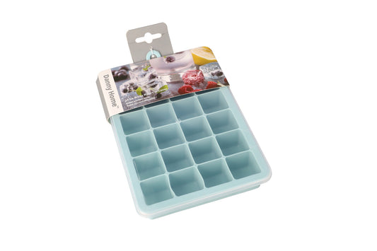 Blue 24 Ice Bricks Maker With Cover Square Shaped 19cm