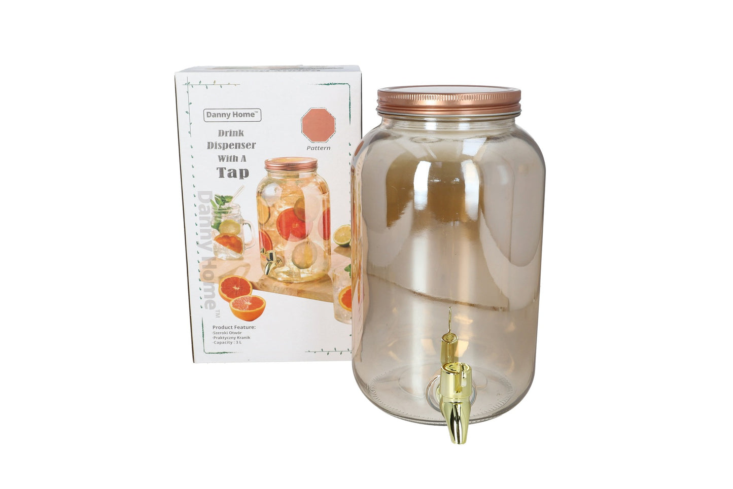 Drinks Dispenser Storage Jug With Tap 3L