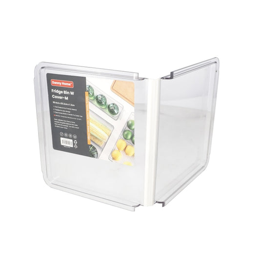 Clear PET Plastic Rectangular Foldable Refrigerator Storage Box Lid (M) 36.4cm 145g