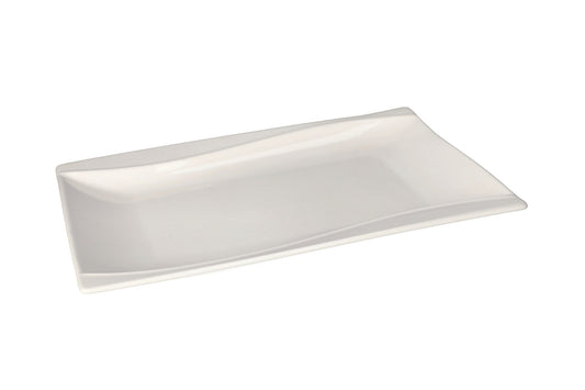 White Ceramic Rectangular Sushi Serving Platter 28.9cm 643g 11 Inch