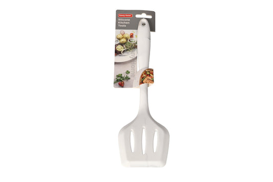 Silicone White Marble Slotted Turner Spatula 30cm