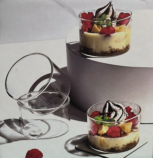 Clear Round Dessert Serving Glass Cups 4pcs 5.5cm