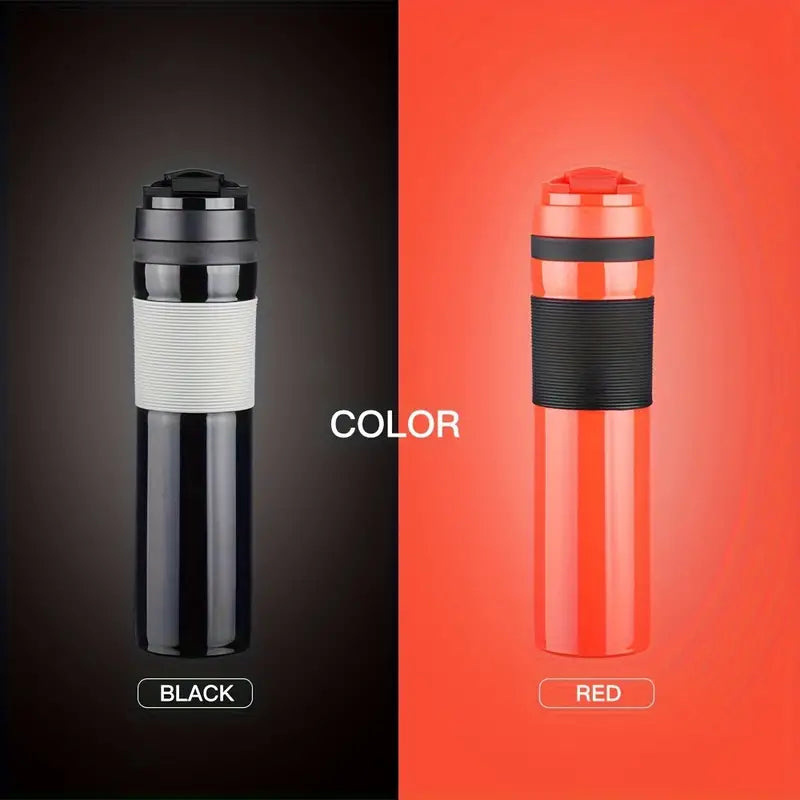 Portable 350ml French Press Coffee Maker - Compact Travel-Friendly Cup, Ideal for Outdoor Use