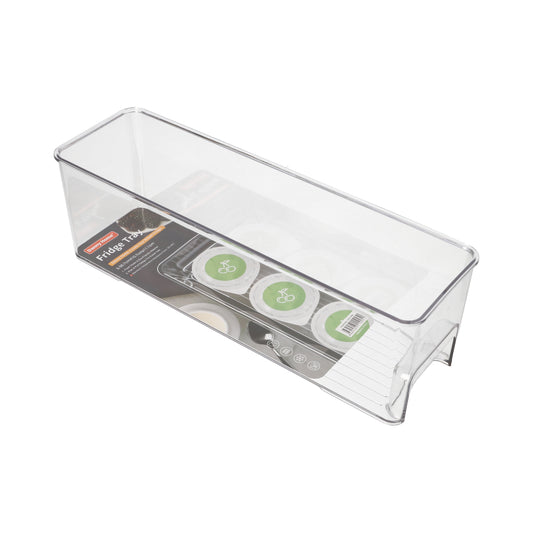 PET Plastic Rectangular Refrigerator Beverage Tray With Handle 35.7cm 369g