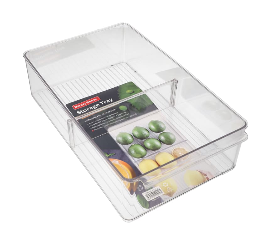 Clear PET Plastic Rectangular Refrigerator Storage Box (M) 36.4cm 587g