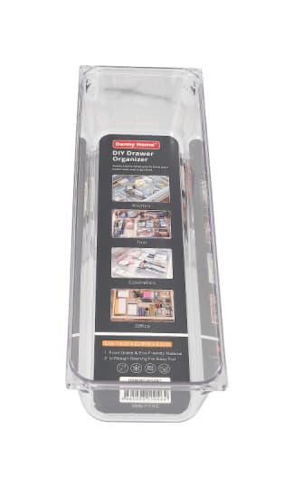 Clear PET Plastic Rectangular DIY Combined Drawer Organizer 22.9cm 120g