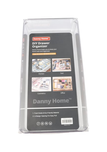 Clear PET Plastic Rectangular DIY Combined Drawer Organizer 30.5cm 271g