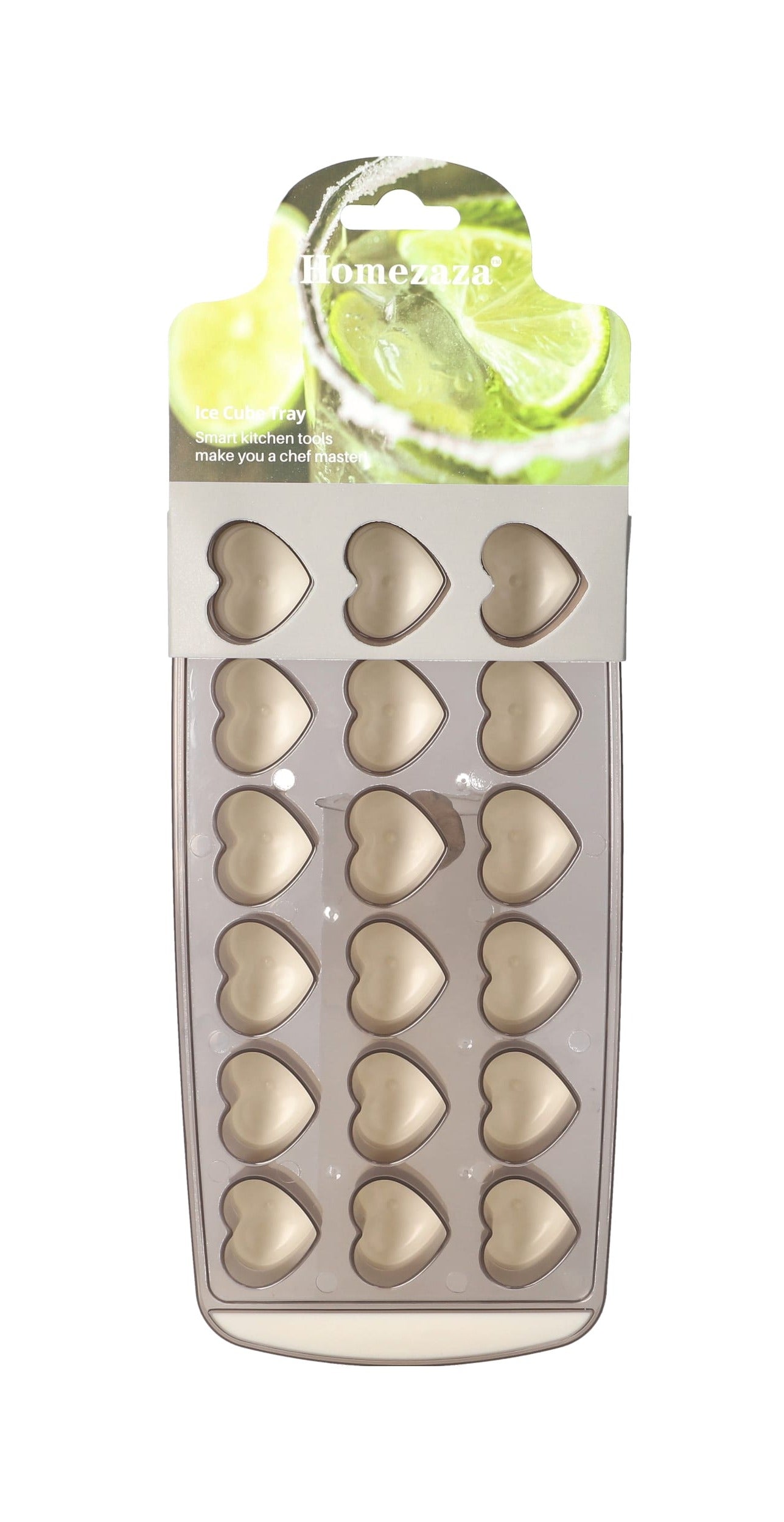 Brown 21 Pop Up Ice Cube Tray Heart Shaped 28cm