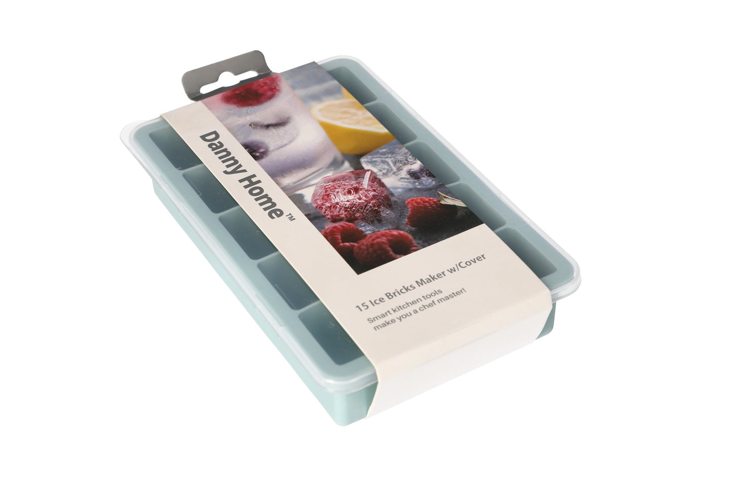 Blue 15 Square Ice Bricks Maker With Cover 19cm