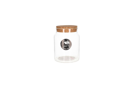 Glass Storage Jar With Wooden Lid 700ml 13cm