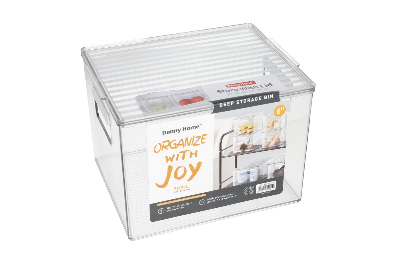 Deep Storage Bin with Lid 6inch 20cm