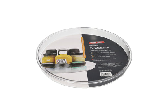 Clear Round PET Plastic ??Round Kitchen Storage Display Shelf Turntable 28.5cm
