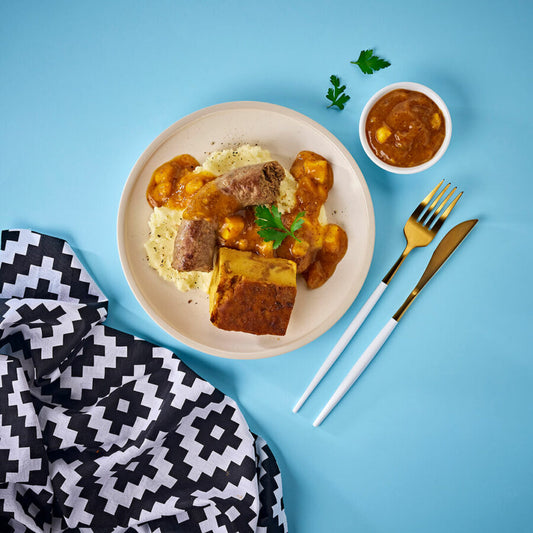 Bobotie Wors with Mash & Pumpkin Fritter Pie - 400g